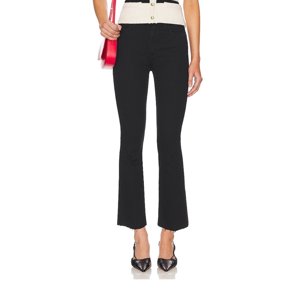MOTHER Black Jeans - PETITES The Lil' Hustler Ankle Fray